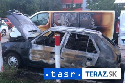 Horiace auto na parkovisku v Bratislave Cudzie zavinenie